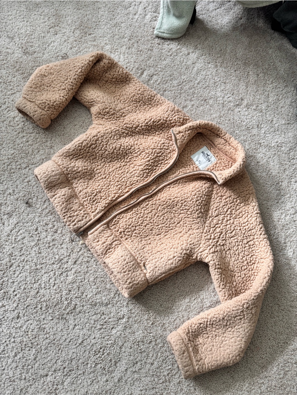 Hollister Sherpa Cropped Jacket - Tan